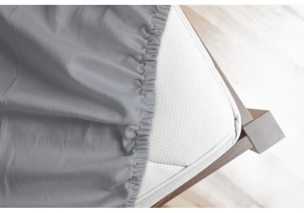 Sivá napínacia flanelová plachta 180x200 cm – Good Morning