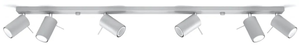 Bodové svietidlo Ring, 6x sivé kovové tienidlo, (možnosť polohovania)