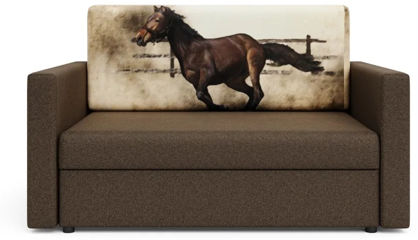 Rozkladacia pohovka HEVEN, 136x85x98 horse/sawana 25