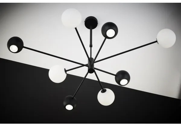 Jupiter 1998 - Luster na tyči MOKA 4xGU10/10W/230V + 4xG9/10W/230V čierna/biela