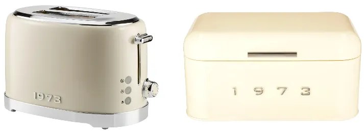 Silvercrest®  Hriankovač + Chlebník Retro 1973, krémová  (800010791)