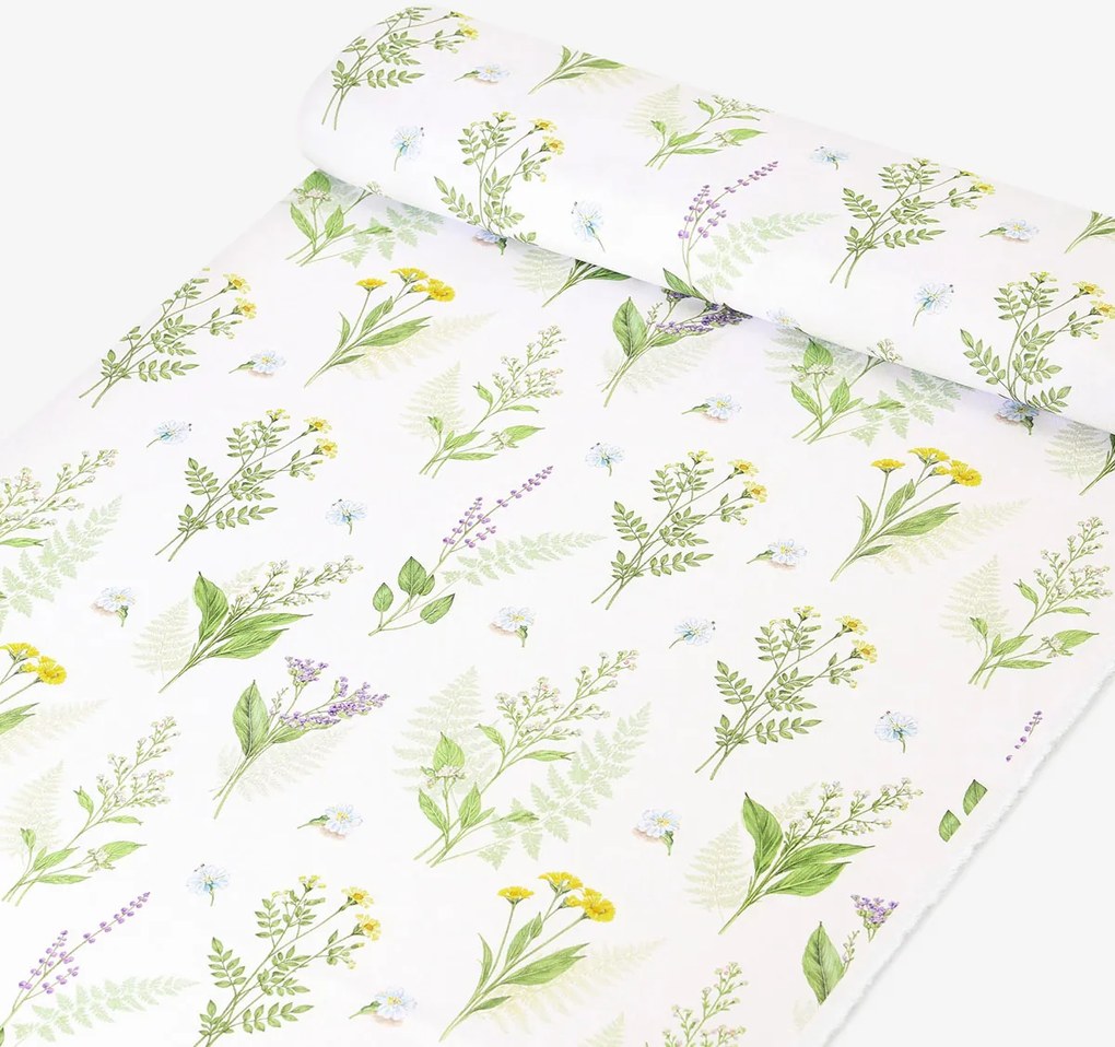 Goldea teflónová látka na obrusy - lesné kvety 160 cm