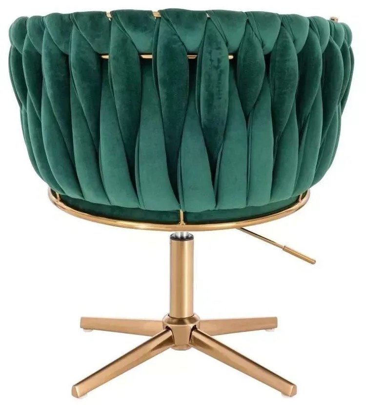 LuxuryForm DESIGN Stolička NORDEN VELUR na zlatom kríži - zelená
