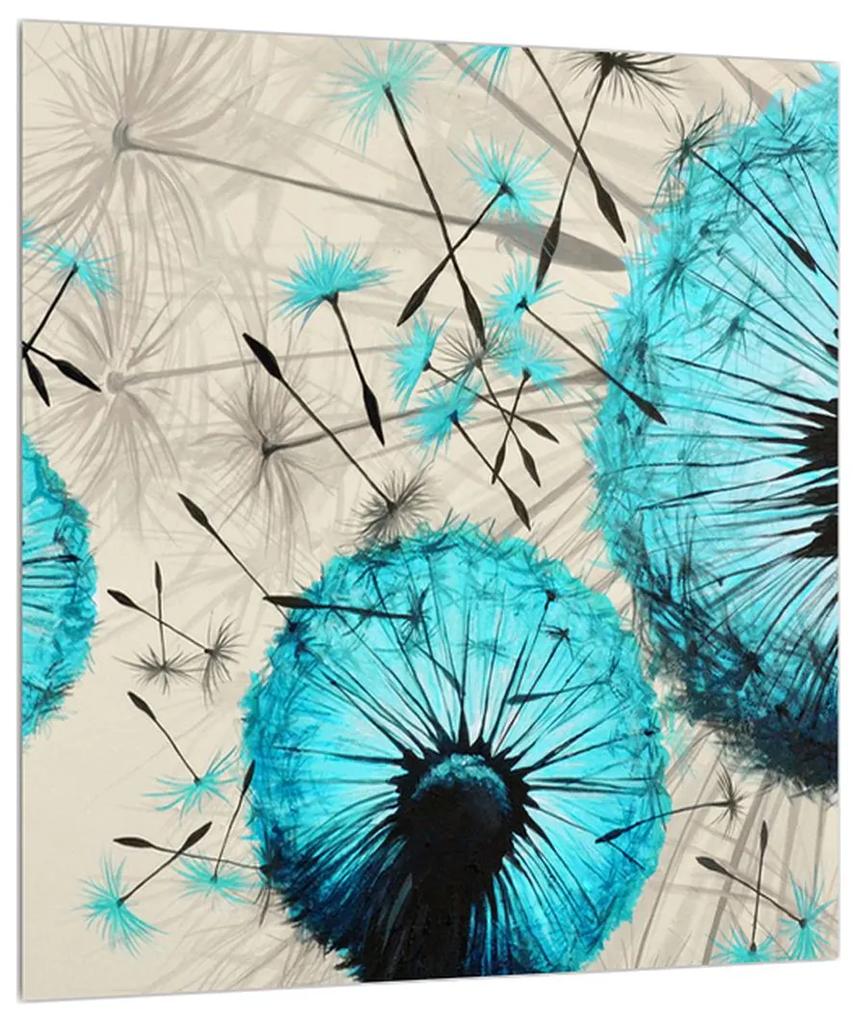 Obraz páperia modrých púpav (30x30 cm)
