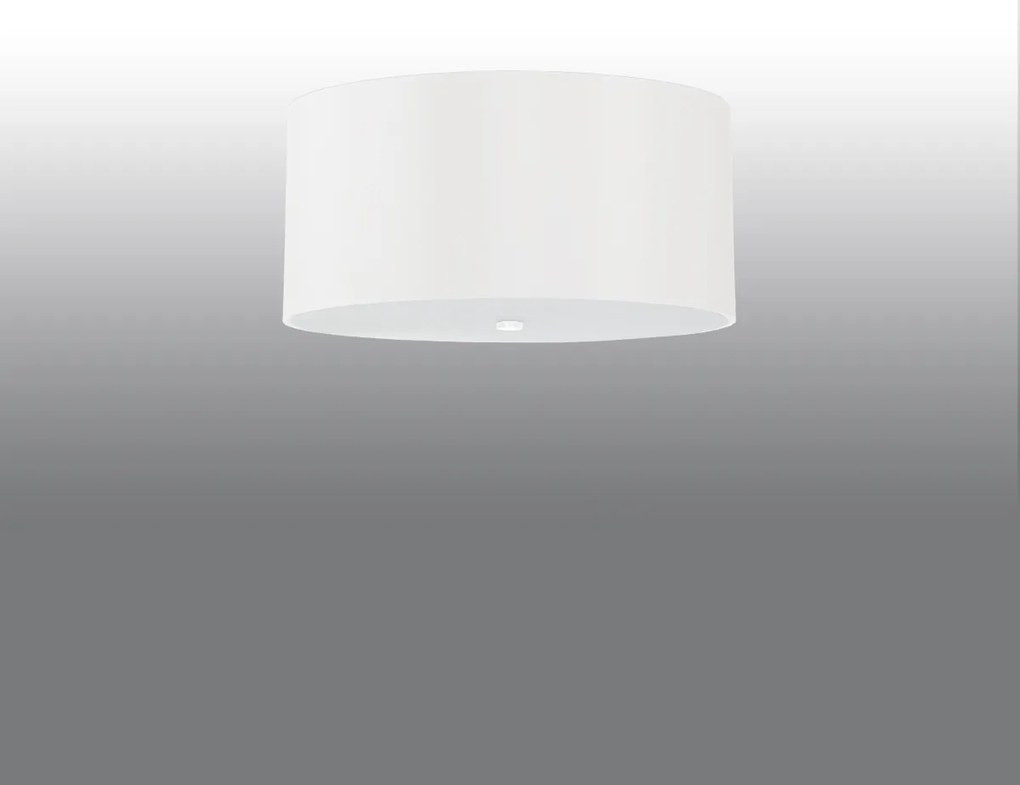 Stropné svietidlo Otto, 1x biele textilné tienidlo, (biele sklo), (fi 50 cm)