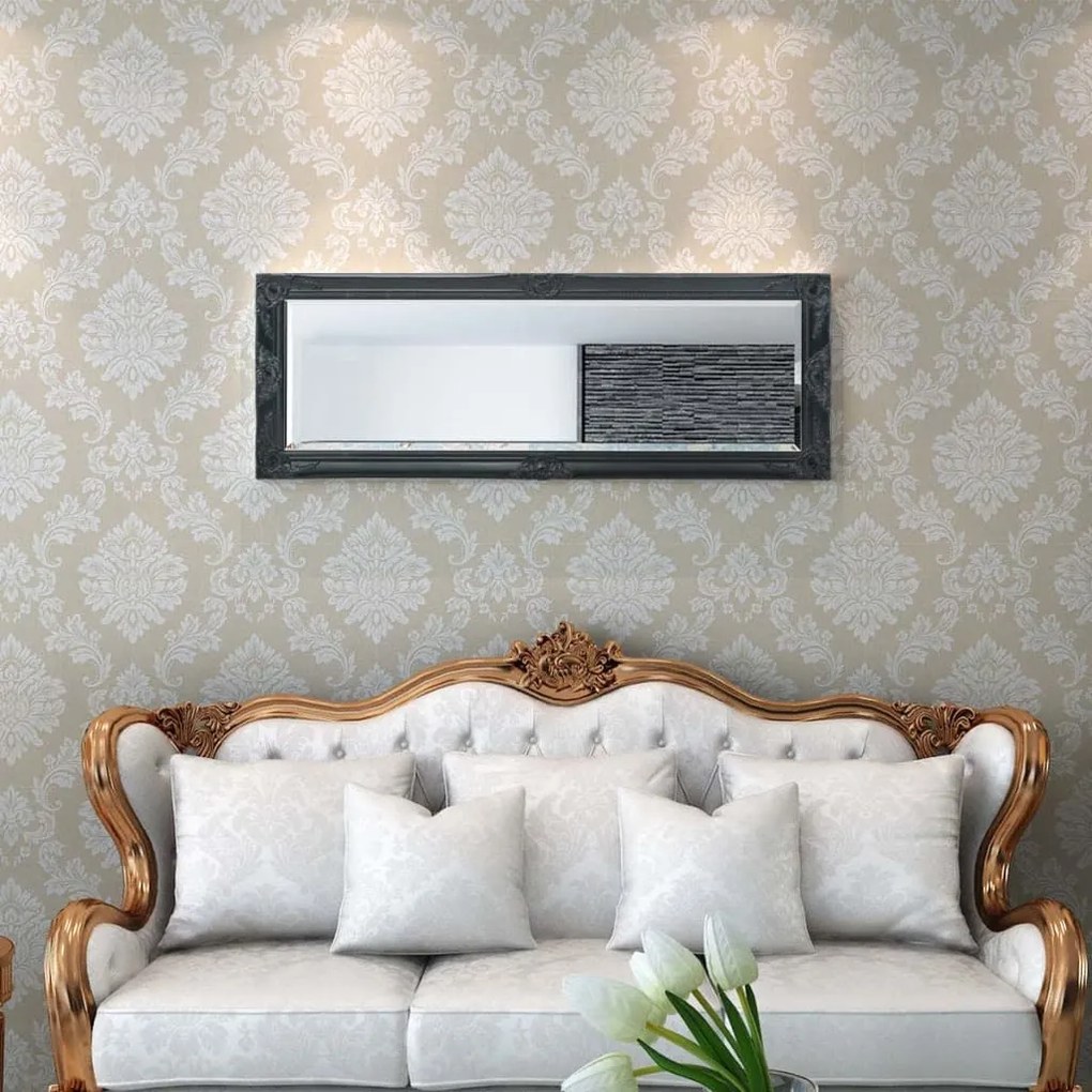 vidaXL Nástenné zrkadlo v barokovom štýle, 140x50 cm, čierne