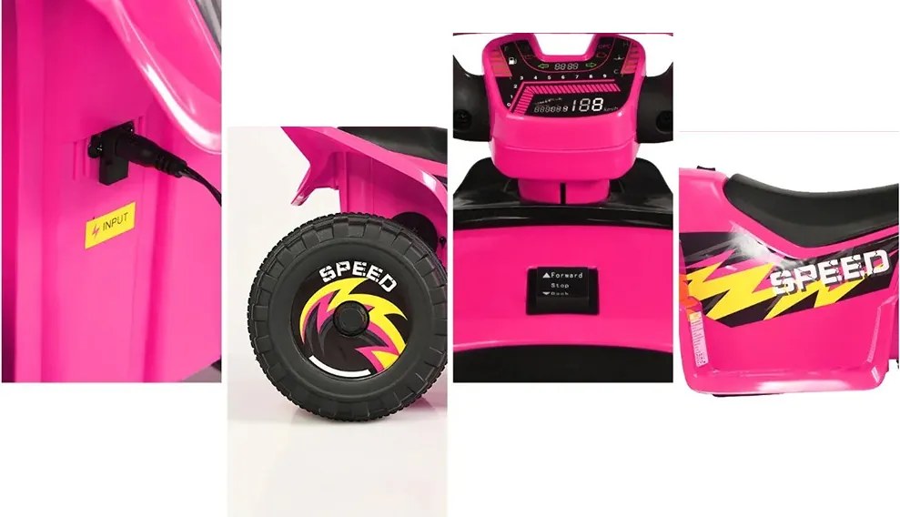 Detský štvorkolka na batérie, ružová