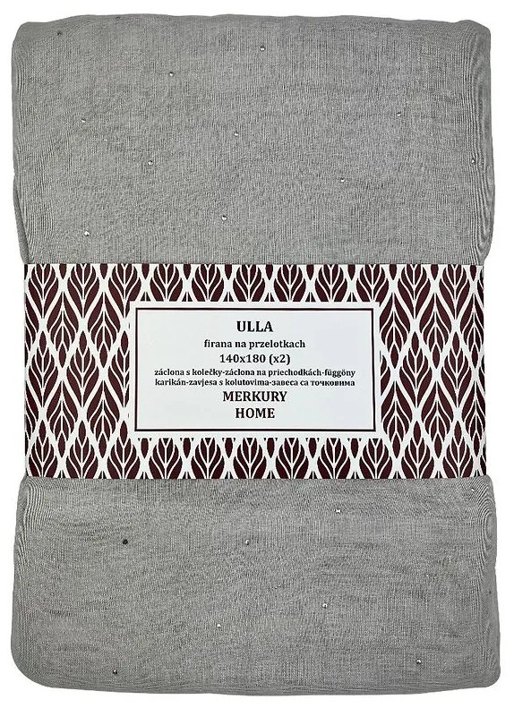 Záclona na priechodkách Ulla polyester svetlo sivá 140x180 Merkury Home II/22