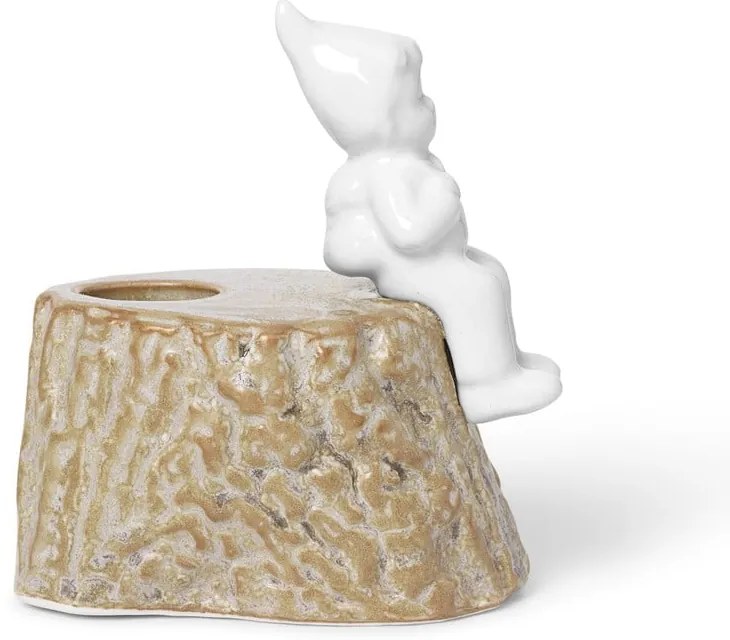 Vianočný svietnik z porcelánu a kameniny Kähler Design, dĺžka 9 cm