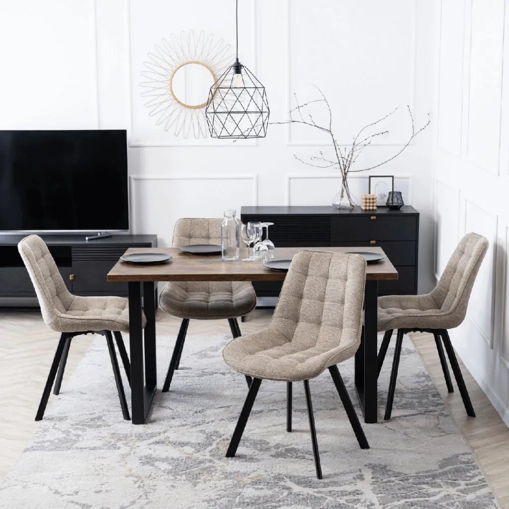 PROXIMA.store - Čalúnená jedálenska stolička RICK 2 FARBA: sivá, MATERIÁL: pletená