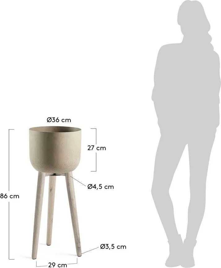 Béžový kvetináč La Forma Stahl, výška 86 cm