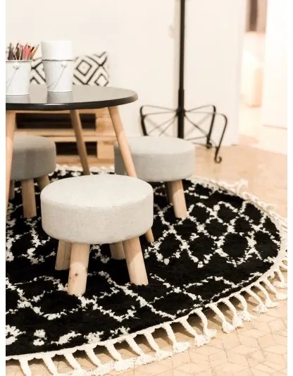Okrúhly Shaggy koberec BERBER ETHNIC G3802 čierny