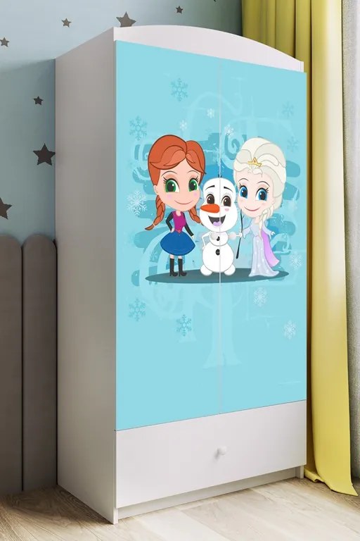 Detská šatníková skriňa BABYDREAMS Ľadové kráľovstvo biela