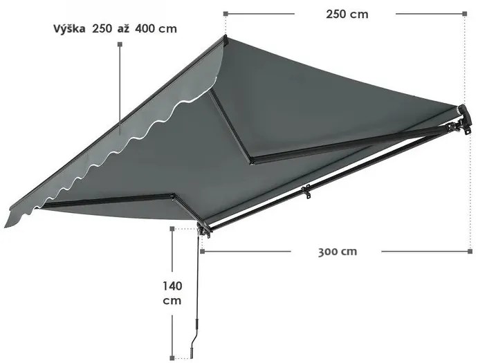InternetovaZahrada Markíza 300 cm - šedá