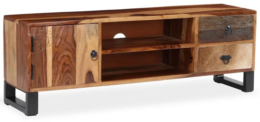 vidaXL TV stolík z masívneho sheeshamového dreva, 120x30x40 cm