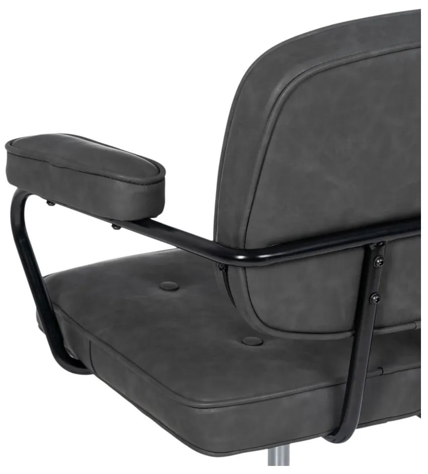 Antracitová kancelárska stolička z imitácie kože – Ixia