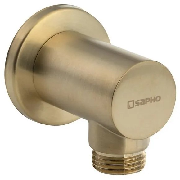 Mosadzný diel na pripojenie sprchy v zlatej farbe ø 6 cm – Sapho
