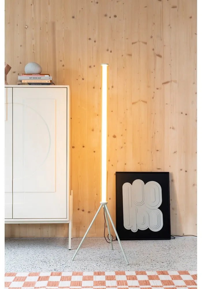 Béžová LED stmievateľná stojacia lampa so skleneným tienidlom (výška 156 cm) Scotty – Zuiver