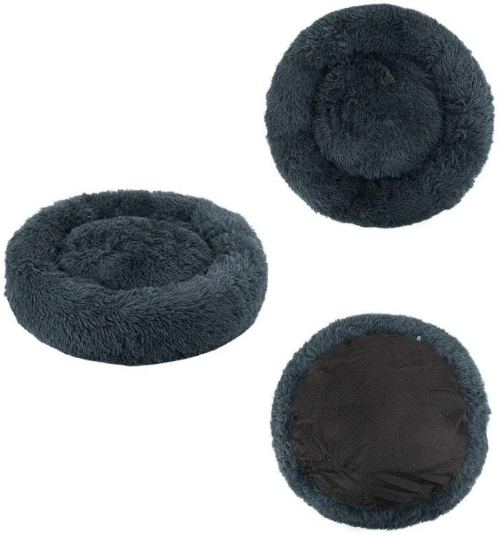 Plyšový univerzálny pelech pre psa a mačku, 40cm, tmavosivý