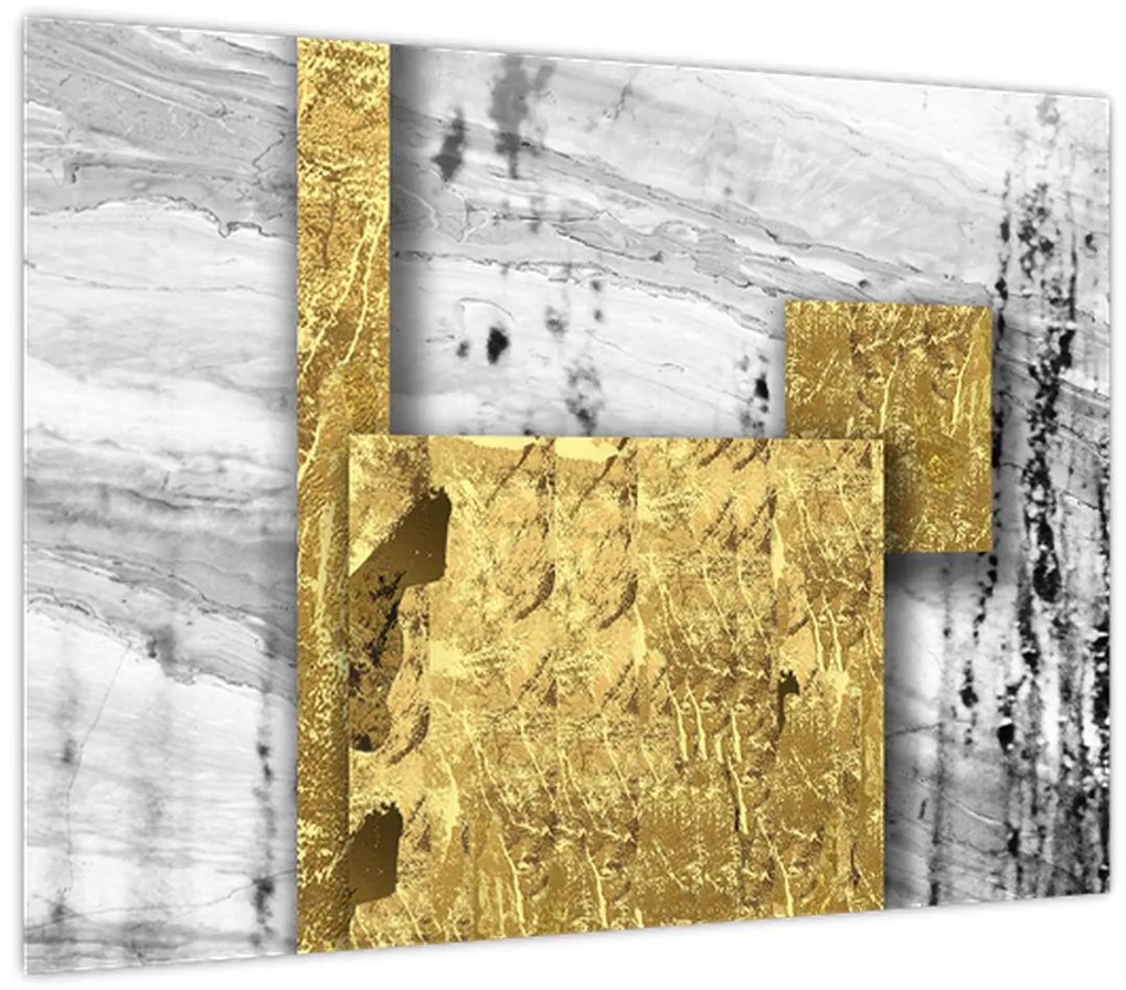 Obraz - Zlaté štvorce N⁰1 (70x50 cm)