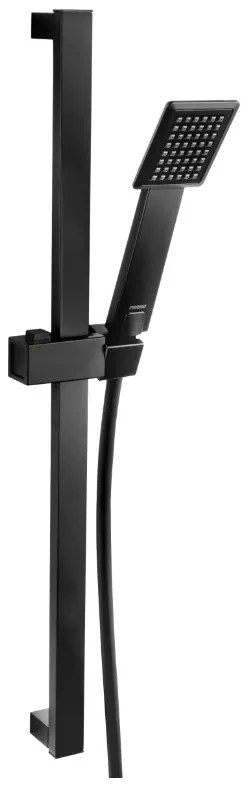 Ferro Sprchové súpravy - Sinus súprava sprchovej hlavice, 1-funkčná, hadice a tyče, čierna matná, N170BL-B