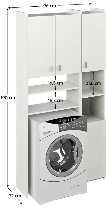 Skrinka nad práčku MIRALI, biela