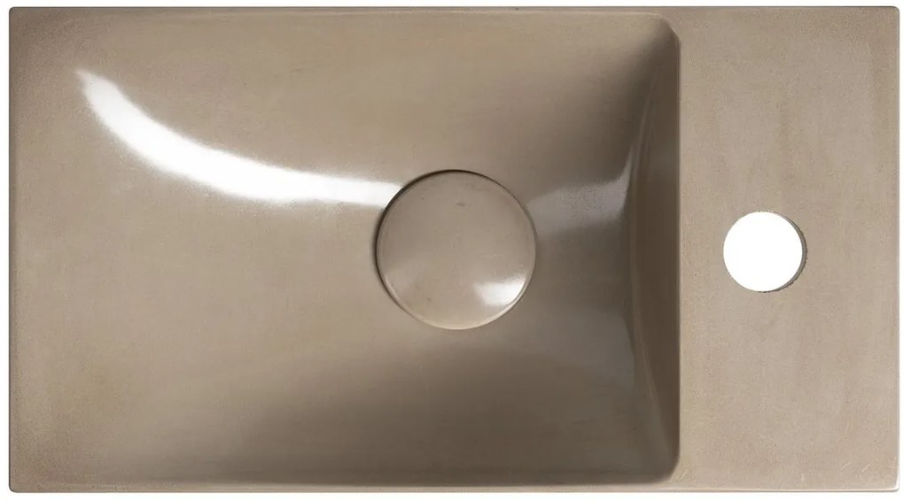 Sapho Sapho, AGOS betónové umývadlo 40x22cm, ľavé/pravé, piesková lesklá, AS40014