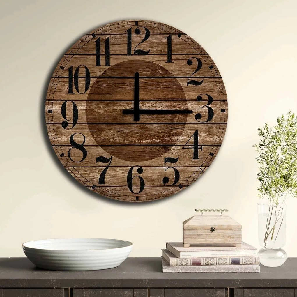 Nástenné hodiny Wooden strips 5050MS-037, 50 cm