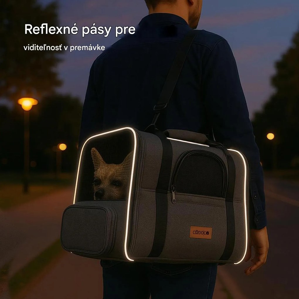 InternetovaZahrada Prenosná taška pre mačky 44x34x31 cm - sivá