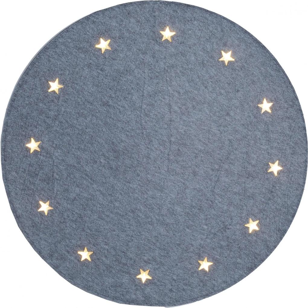 STAR TRADING Svietiaci koberec pod stromček Stars Grey