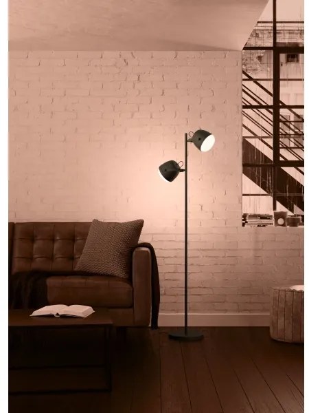 Eglo 390048 - Stojacia lampa UPANEMA 2xE27/28W/230V čierna