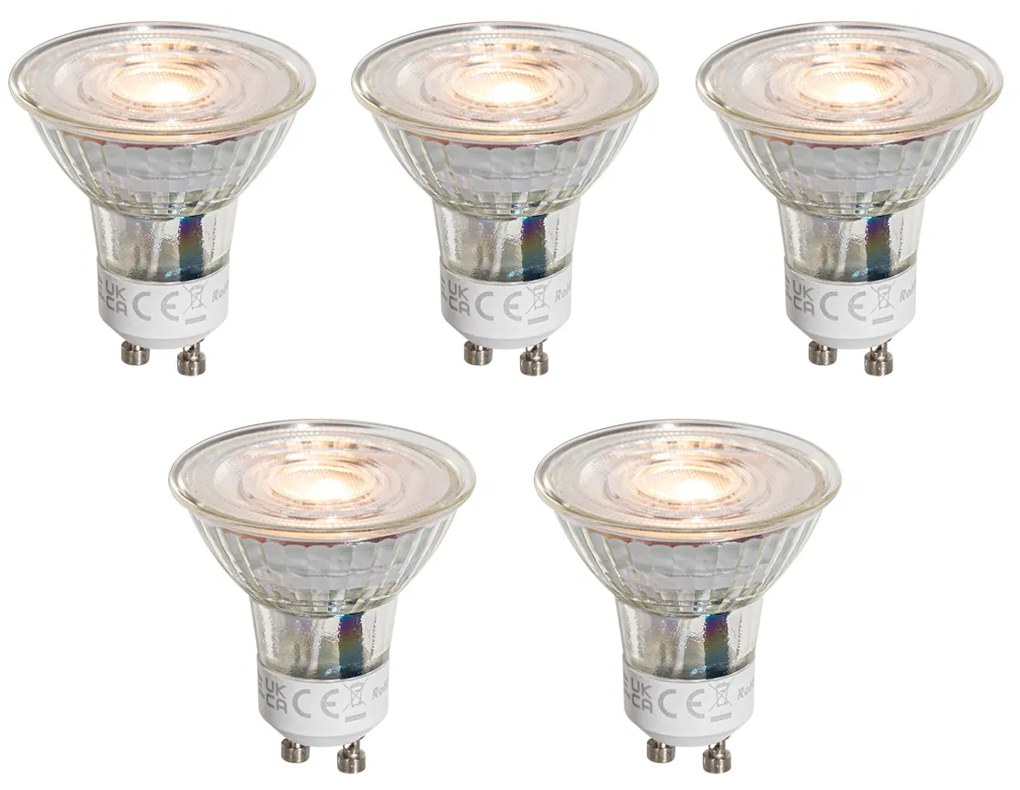 Sada 5 LED žiaroviek GU10 50 mm číra 3W 250 lm 2200K