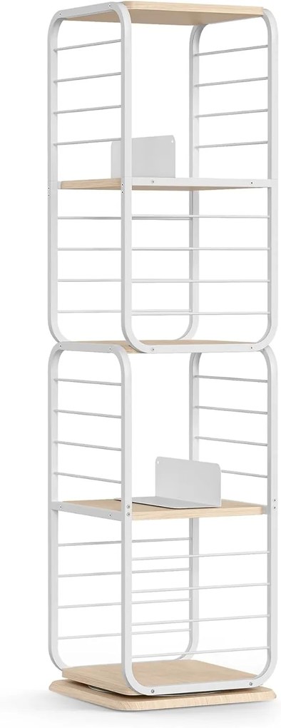 Otočná knižnica Vasagle Kendra bielo-béžová