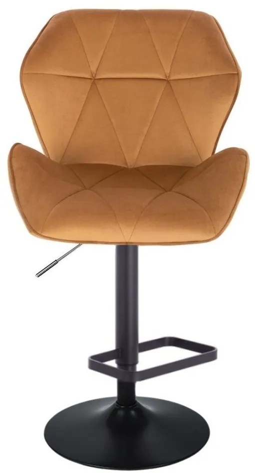 LuxuryForm DESIGN Barová stolička MILANO MAX VELUR na čiernom tanieri - hnedá