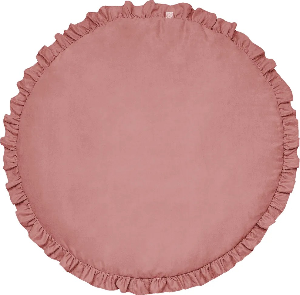 Detská podložka s volánom sýto ružová