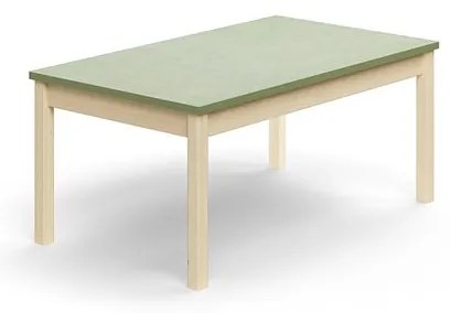 Stôl DECIBEL, 1200x700x530 mm, akustické linoleum, breza/zelenošedá