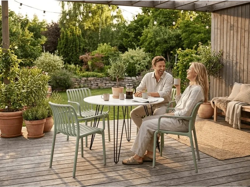 Plastová stolička TREGO s područkami, zelená