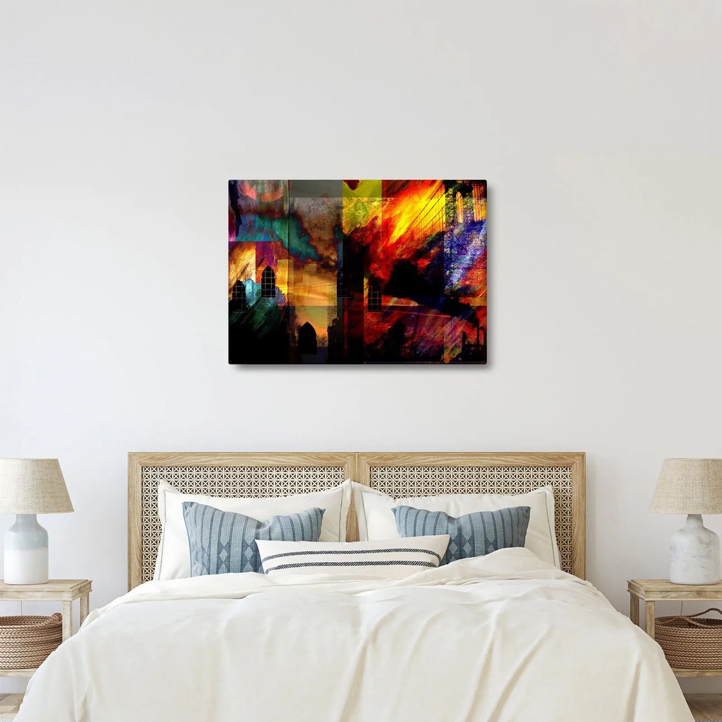 Obraz - Farebná abstrakcia mesta (70x50 cm)