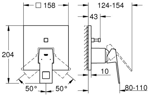 GROHE 24062000 - Batéria EUROCUBE, lesklý chróm