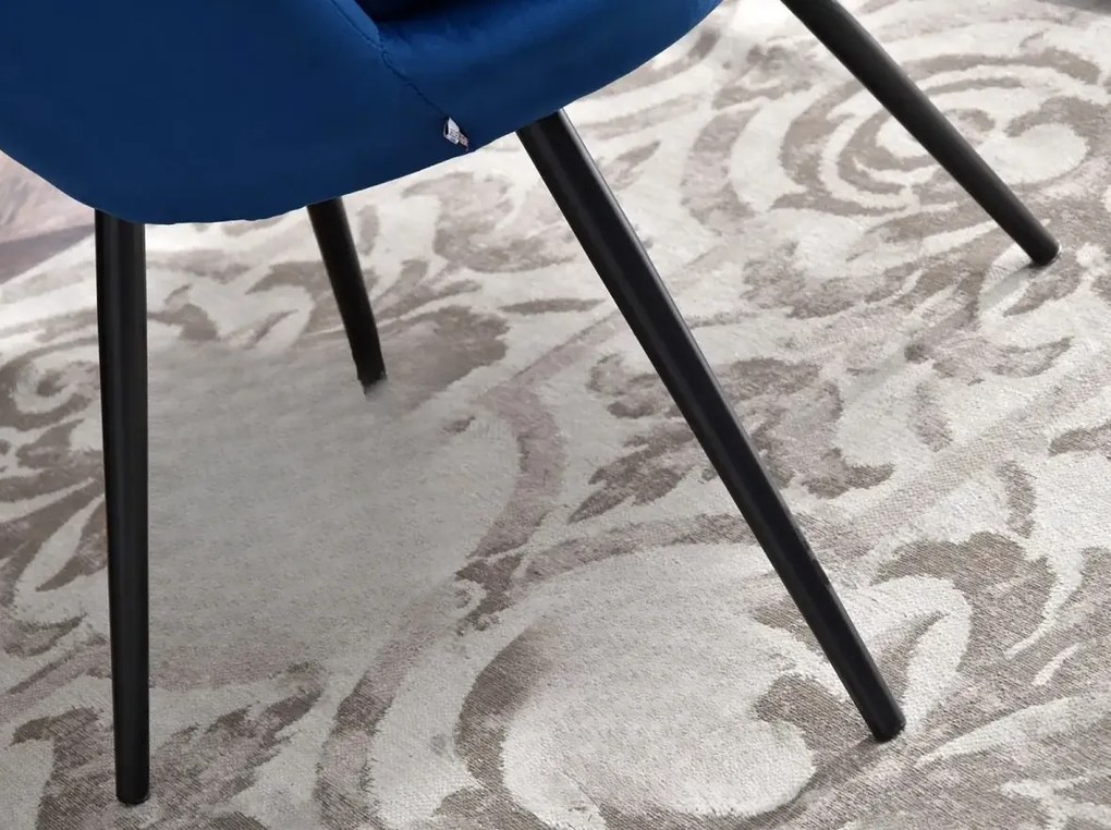 Jedálenská stolička SHELL modrá + čierne nožičky