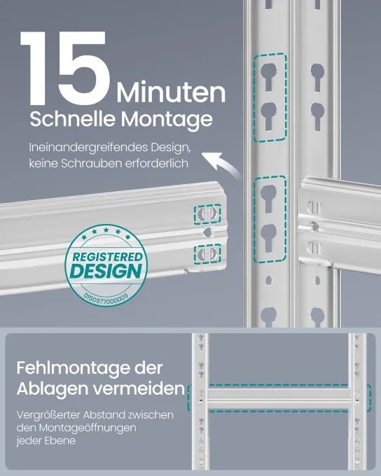 Set dvoch regálov SONGMICS GLR455E01 strieborný