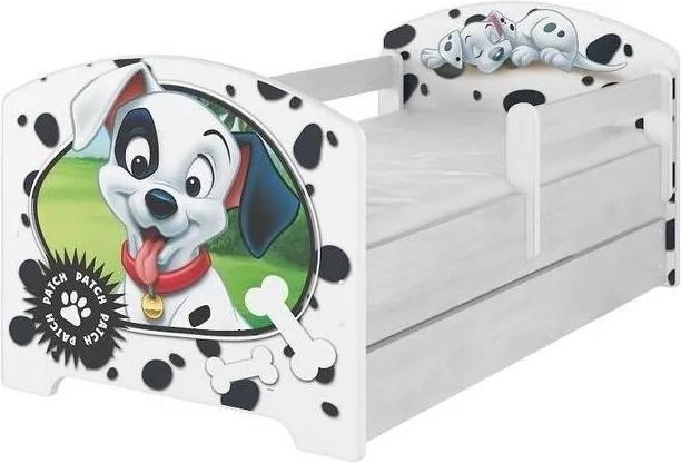 MAXMAX Detská posteľ so zásuvkou Disney - 101 dalmatíncov 160x80 cm