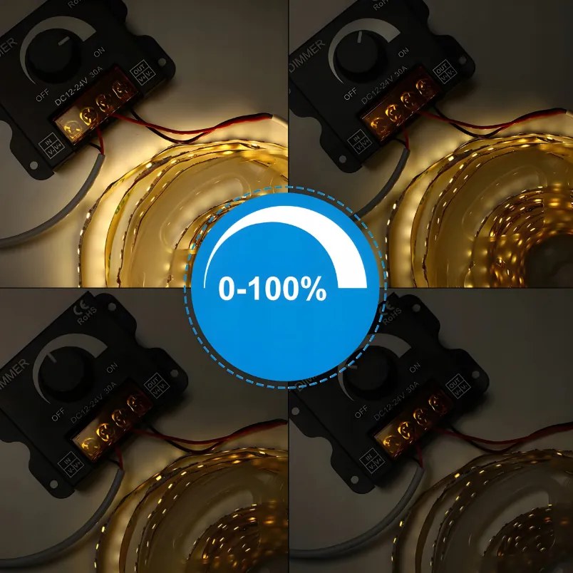 Sada LED neónových COB pásikov 12V 10m 4000K 120W - zdroj + diaľkový ovládač