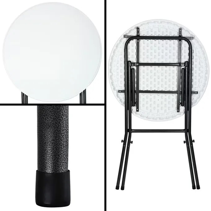 InternetovaZahrada Skladací barový stôl Ø72 cm - biely