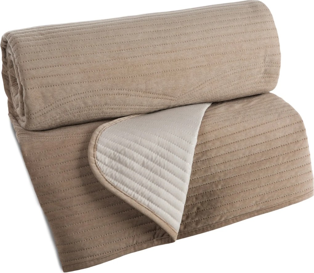 PREHOZ NA POSTEĽ VELVET2 220X240 CM BÉŽOVÝ