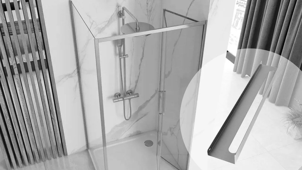 Rea Rea, kúpeľňová polica 60cm, SF02, brúsená oceľ, REA-47001