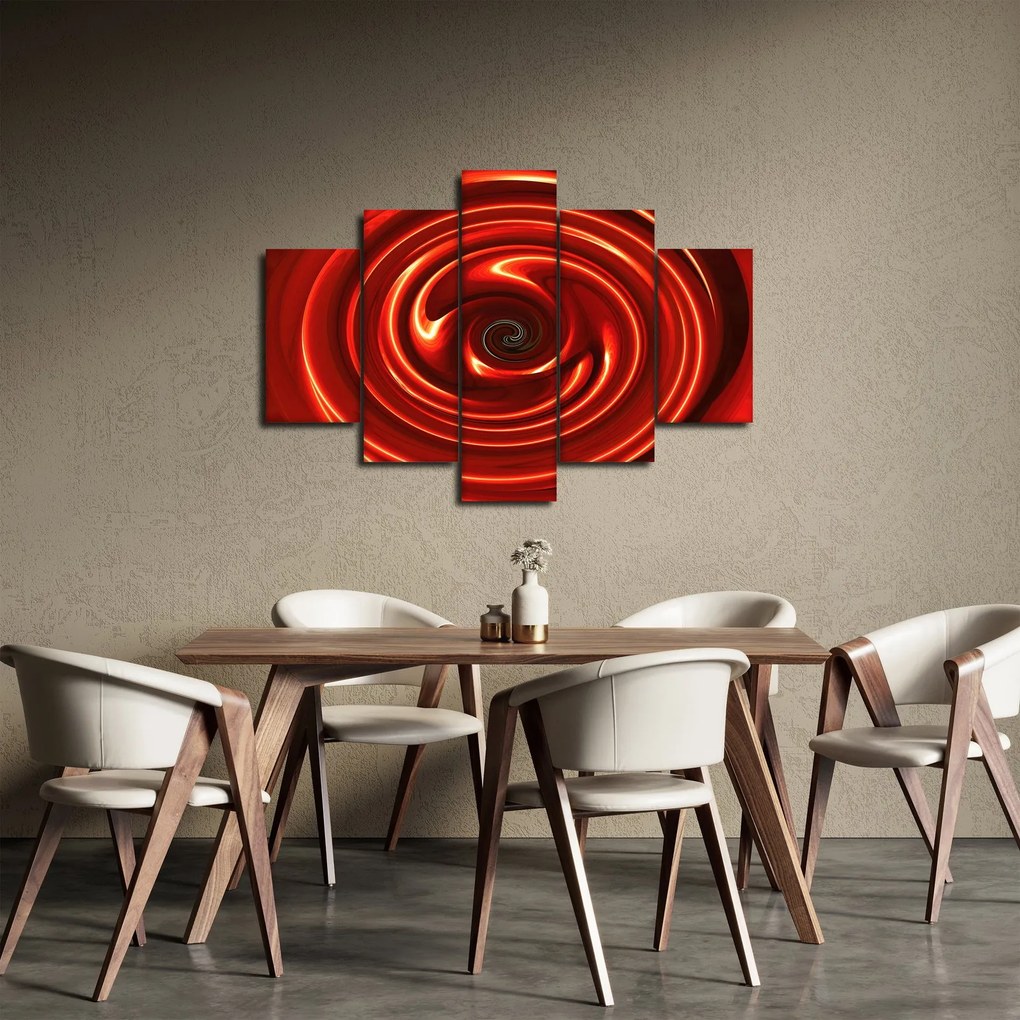 Abstraktný obraz - červená špirála (150x105 cm)