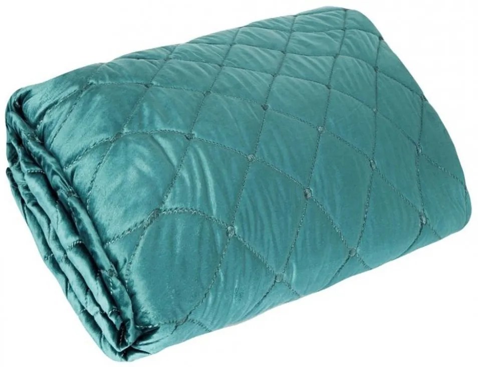 Luxusný zamatový prehoz na posteľ s dekoračným prešívaním Šírka: 220 cm | Dĺžka: 240 cm