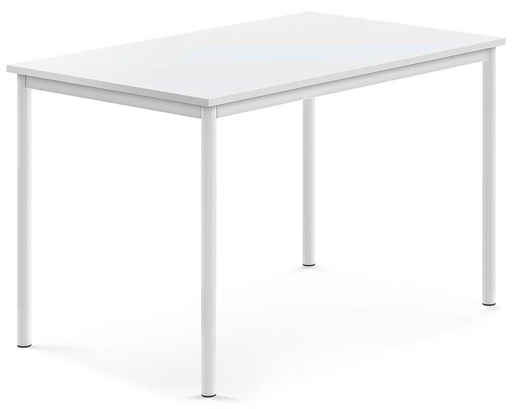 Stôl SONITUS, 1200x800x760 mm, HPL - biela, biela