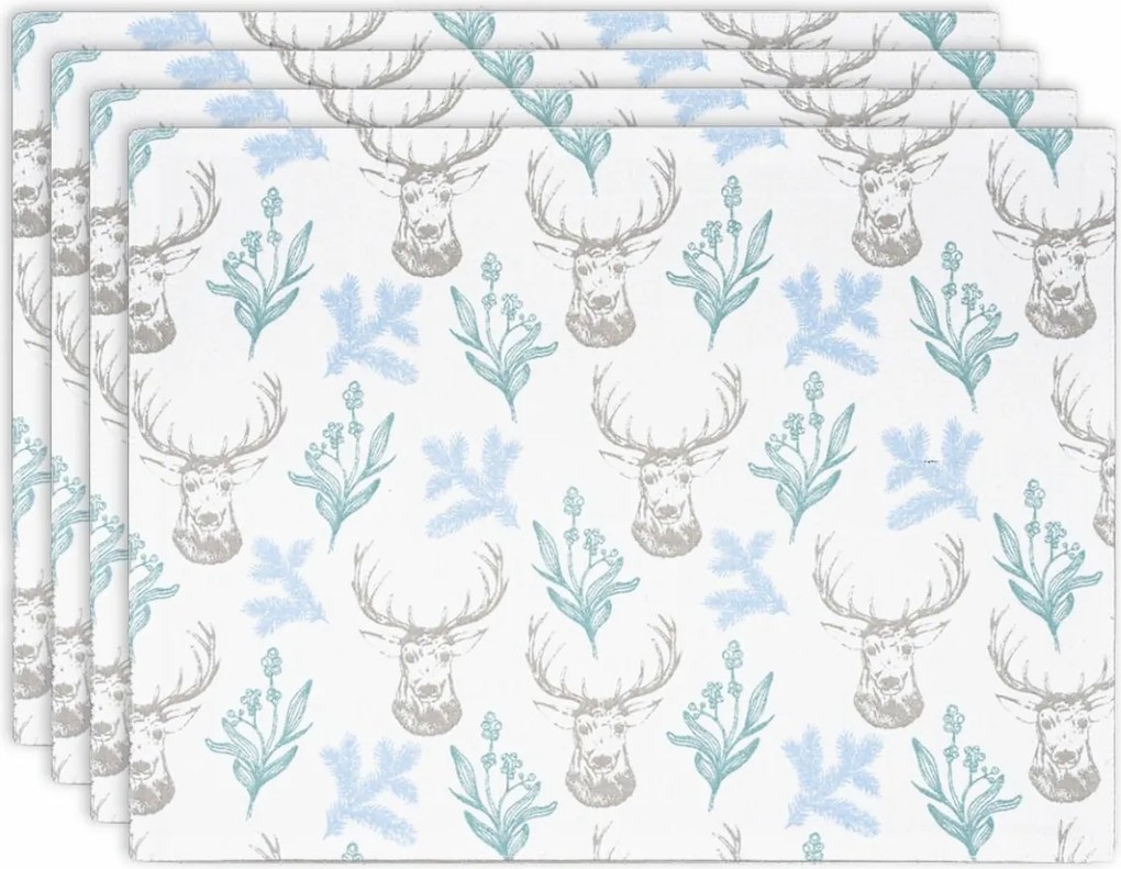 Trade Concept Výhodná sada Vianočné prestieranie Jeleň, 33 x 45 cm, 4 ks